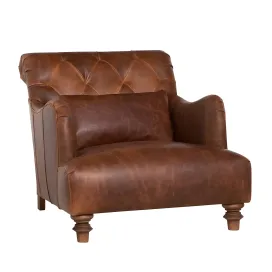 Acacia british leather large accent chair